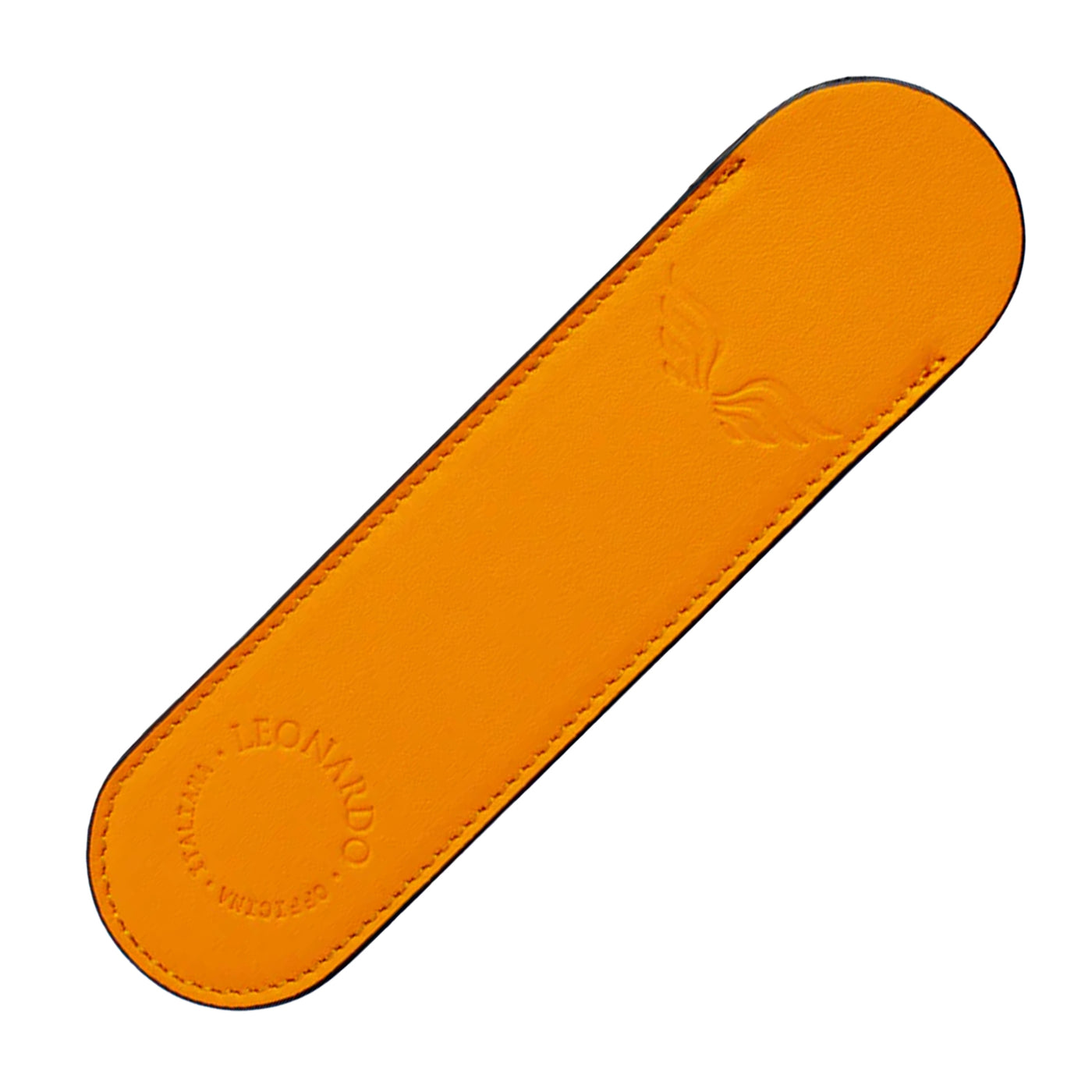 Leonardo Leather 1 Pen Sleeve - Orange