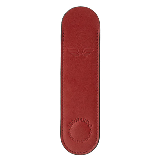 Leonardo Leather 1 Pen Sleeve - Red