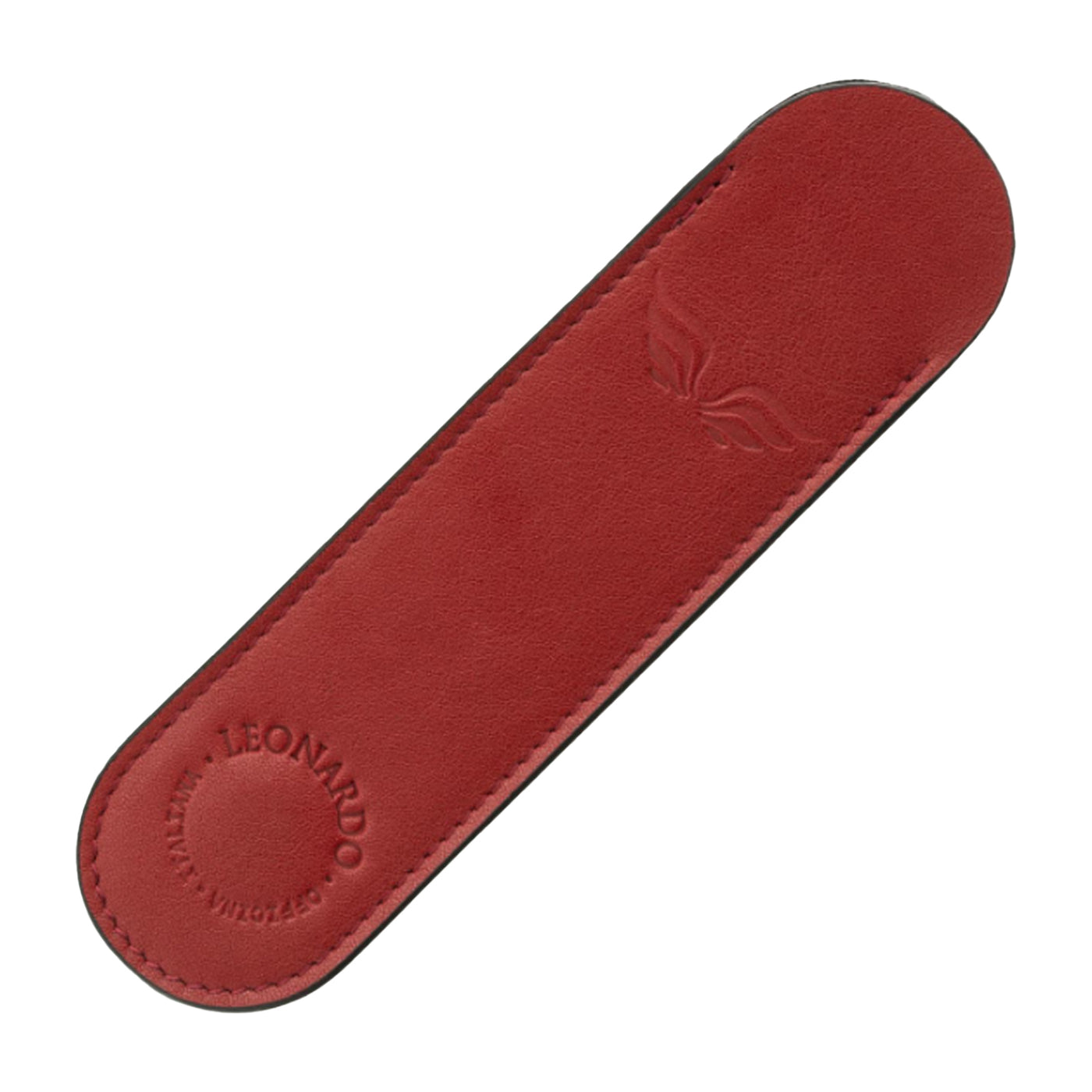 Leonardo Leather 1 Pen Sleeve - Red