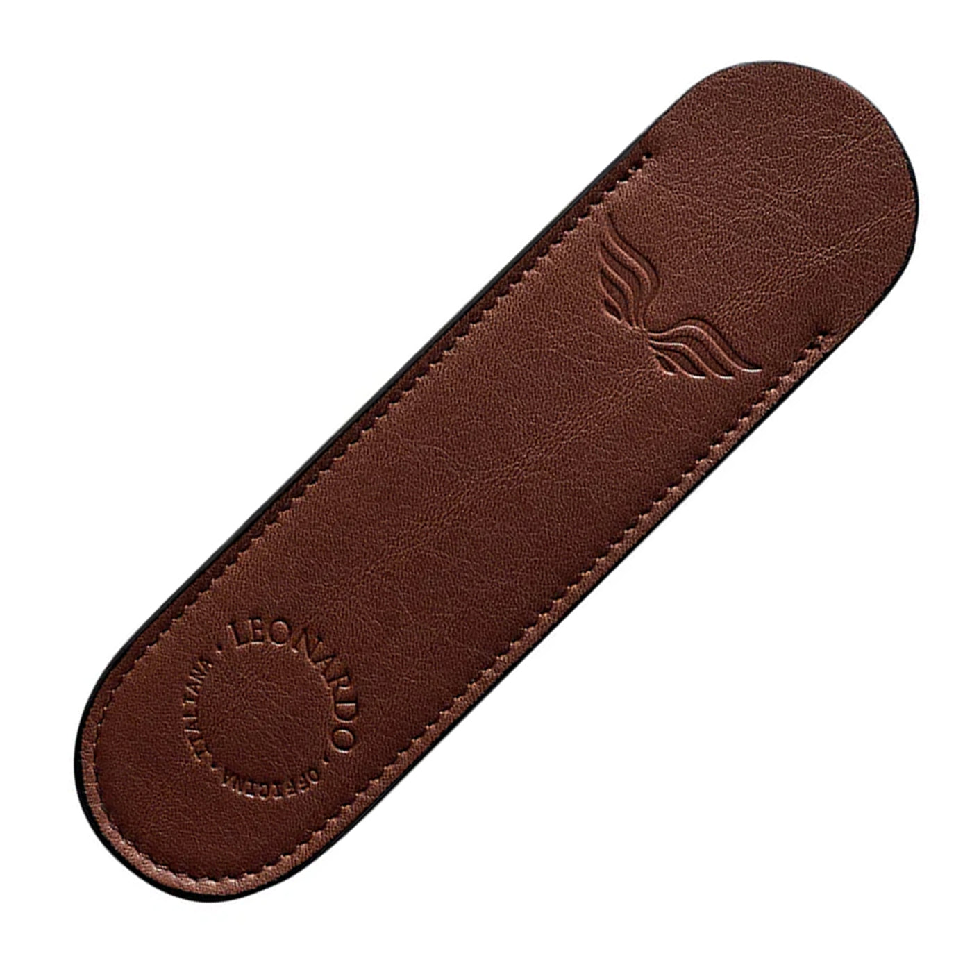 Leonardo Leather Single Pen Sleeve - Brown Vintage