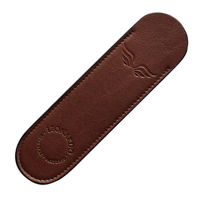 Leonardo Leather Single Pen Sleeve - Brown Vintage