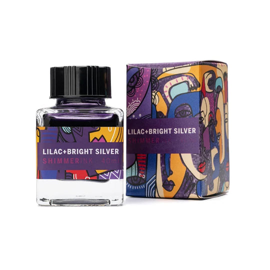 Leonardo Lilac + Bright Silver Shimmer Ink Bottle - 40ml