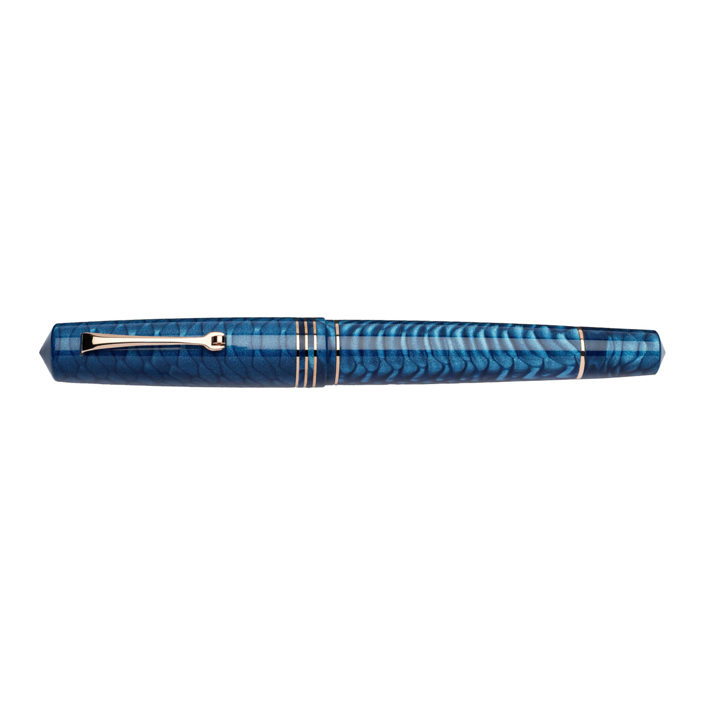 Leonardo MZ Grande 2.0 Dragon Skin No.8 14K Gold Fountain Pen - Blue RGT