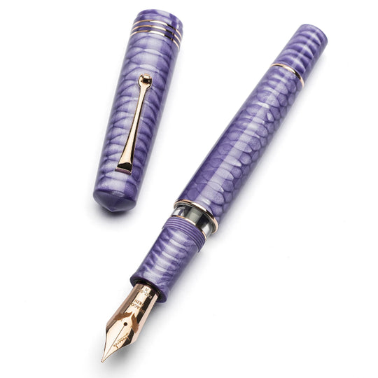 Leonardo MZ Grande 2.0 Dragon Skin No.8 14K Gold Fountain Pen - Purple RGT