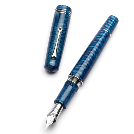 Leonardo MZ Grande 2.0 Dragon Skin No.8 Steel Nib Fountain Pen - Blue CT