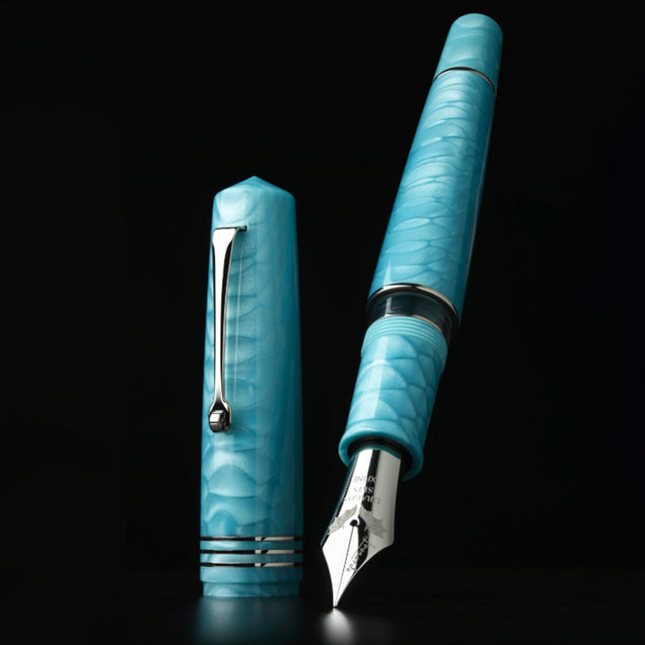Buy Leonardo Dragon Skin Teal Fountain Pen | Leonardo Pens | Makoba