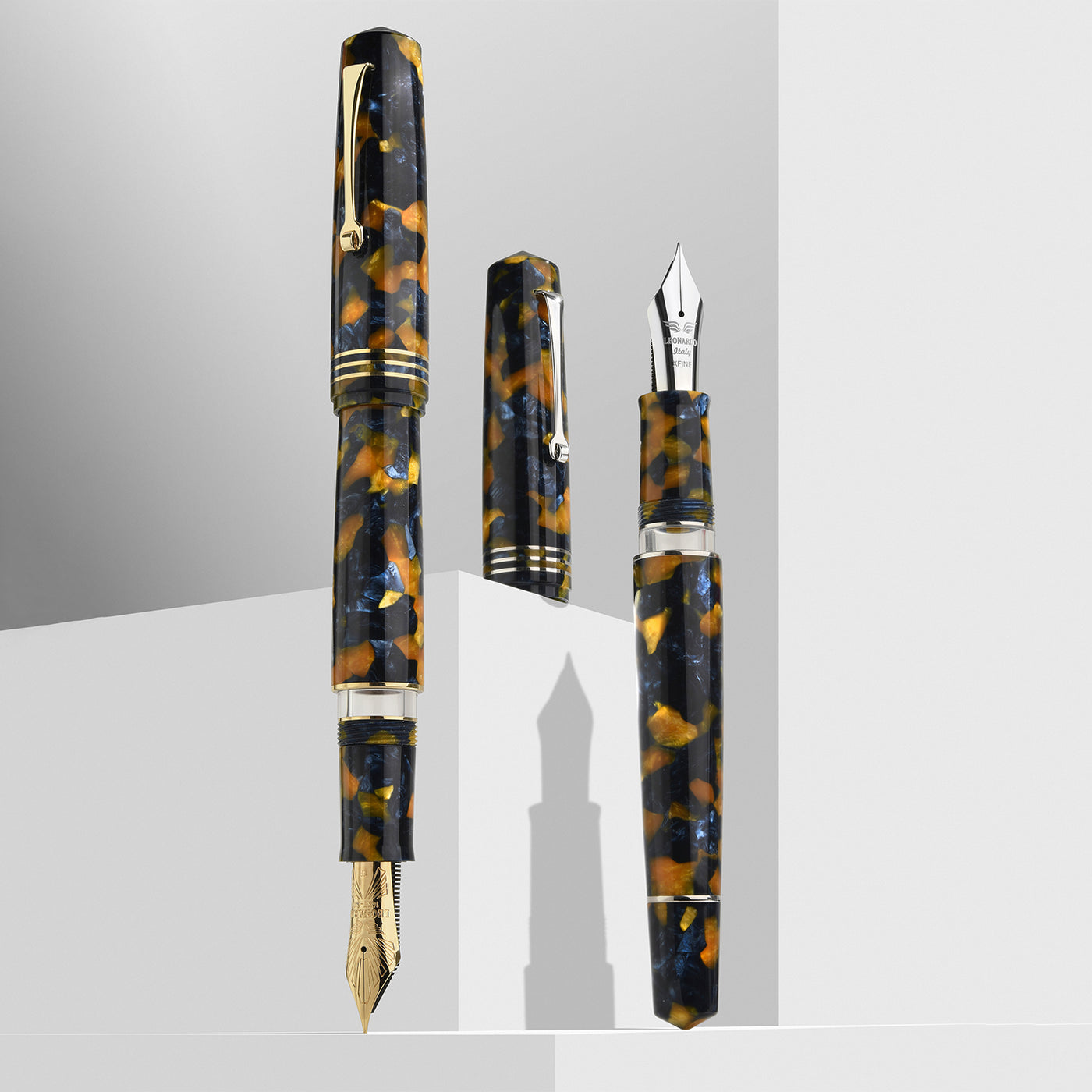 Leonardo MZ Grande 2.0 No.8 14K Gold Fountain Pen - Crepuscolo Marino GT
