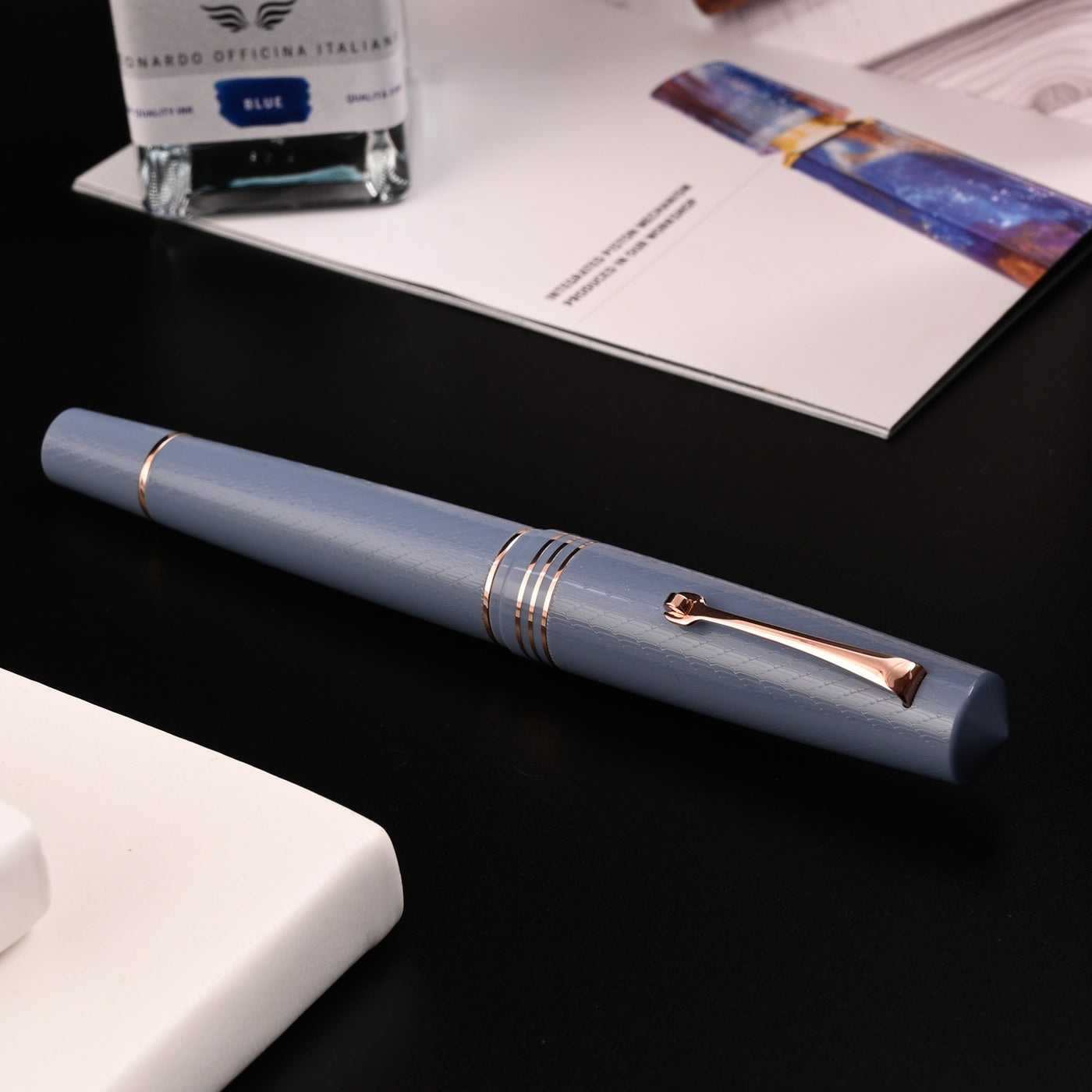 Leonardo MZ Grande 2.0 The Art of Guilloche Fountain Pen - Indigo RGT 15