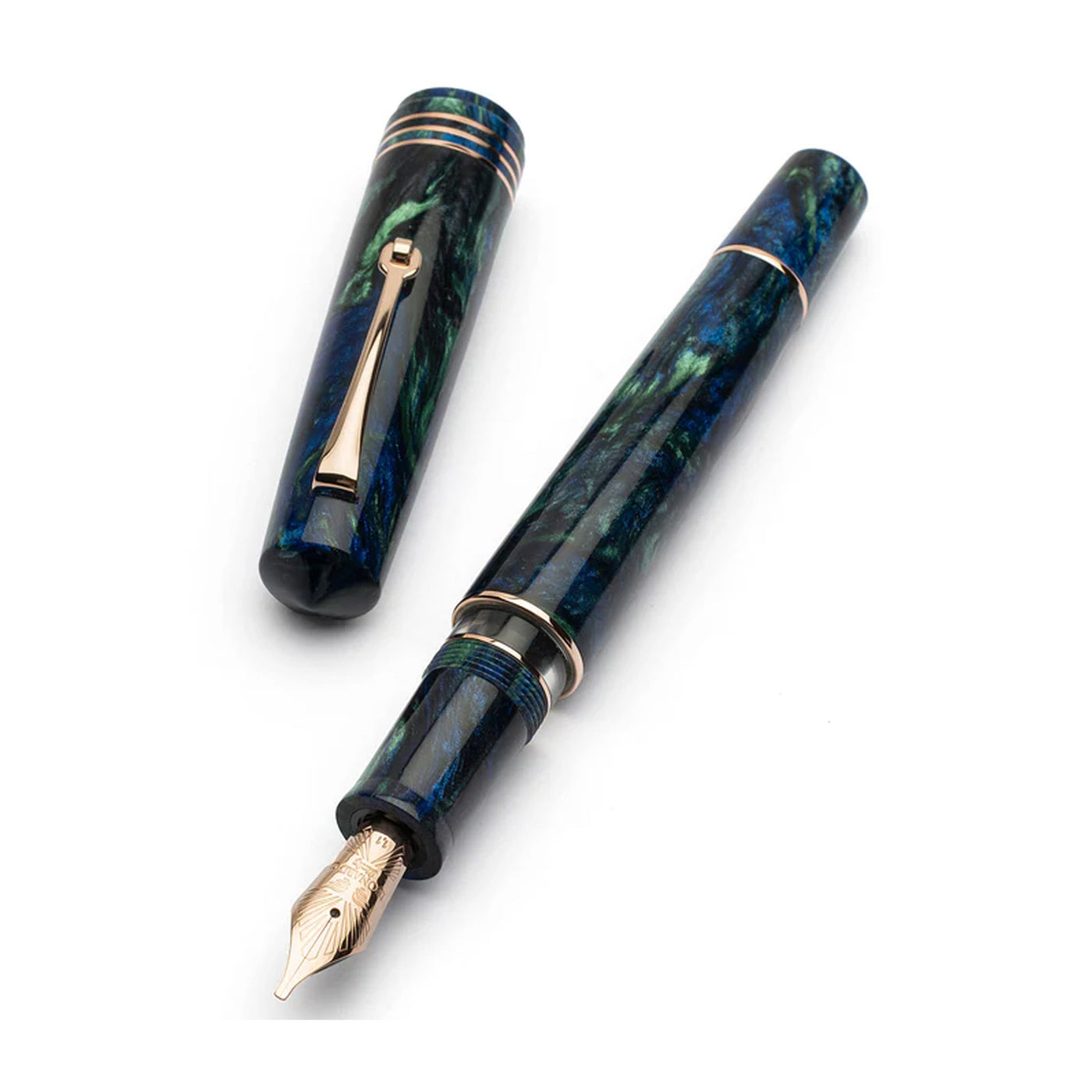 Leonardo MZ Grande 2.0 The Power of Flowers No.6 14K Gold Fountain Pen - Fiordaliso Blue RGT (Limited Edition)