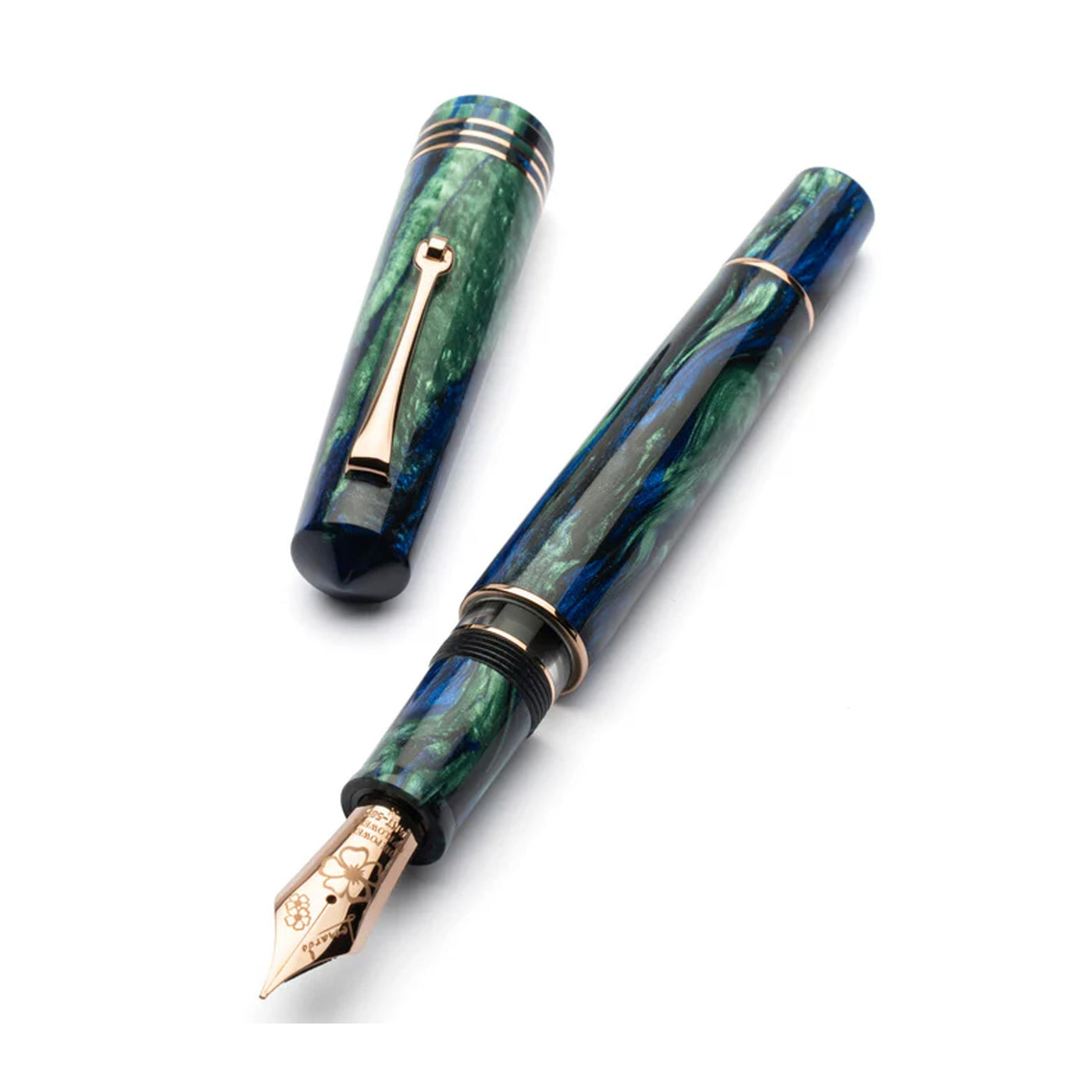 Leonardo MZ Grande 2.0 The Power of Flowers No.8 14K Gold Fountain Pen - Fiordaliso Blue RGT (Limited Edition)