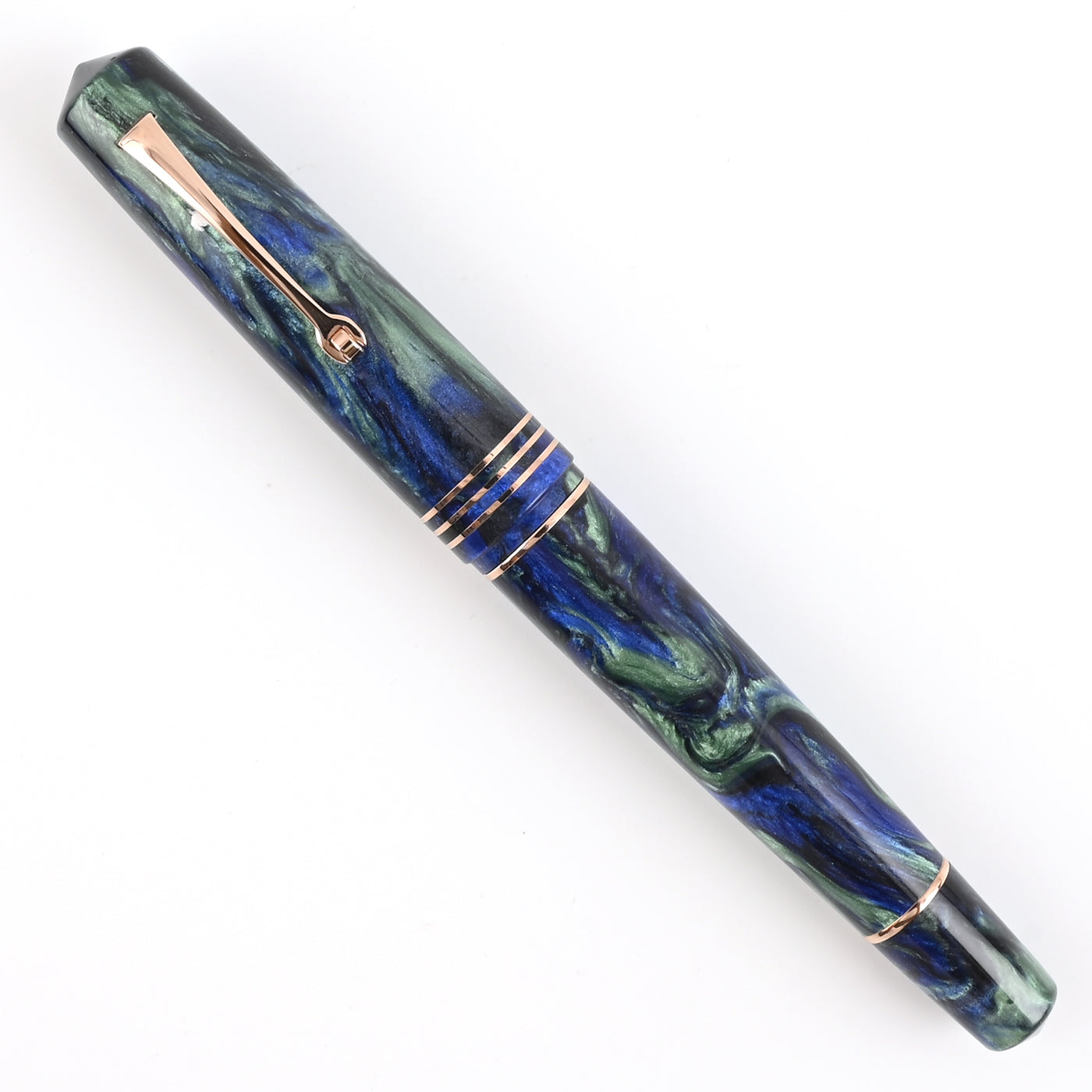 Leonardo MZ Grande 2.0 The Power of Flowers No.8 14K Gold Fountain Pen - Fiordaliso Blue RGT (Limited Edition) 7