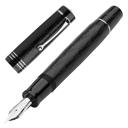Leonardo MZ Grande Audace Art Nouveau No.6 Fountain Pen - Intense Black CT (Limited Edition)