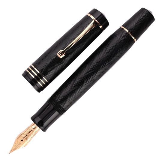 Leonardo MZ Grande Audace Art Nouveau No.6 Fountain Pen - Intense Black GT (Limited Edition)