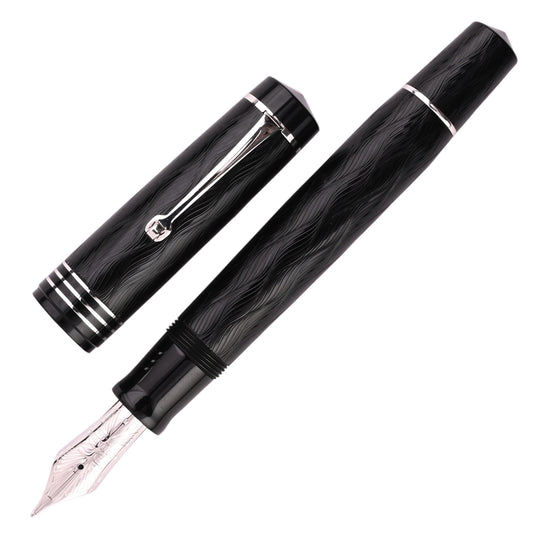 Leonardo MZ Grande Audace Art Nouveau No.8 Fountain Pen - Intense Black CT (Limited Edition)