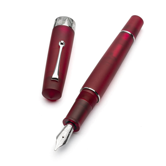 Leonardo Pura No.8 Steel Nib Fountain Pen - Frosted Red CT