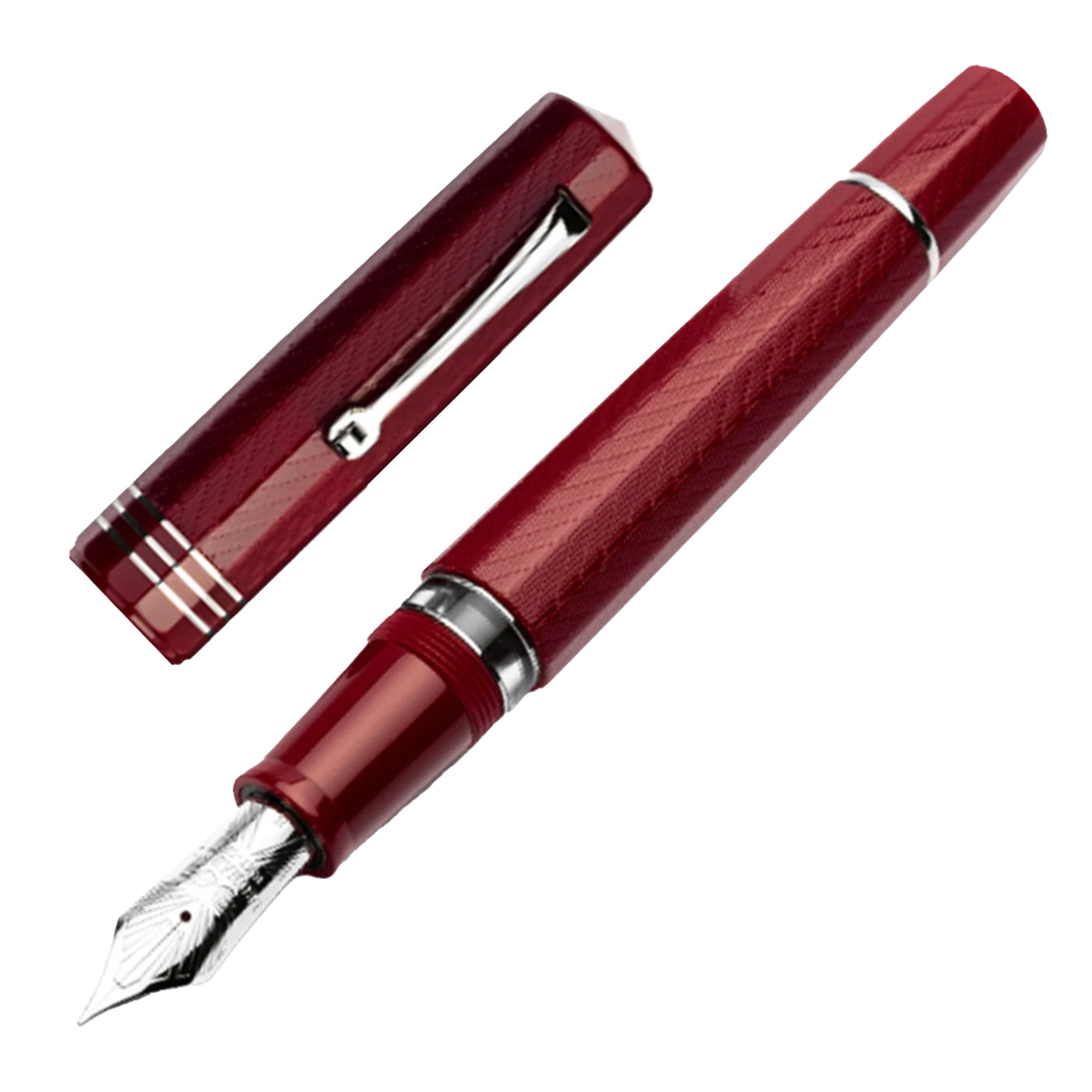 Leonardo Dodici Guilloche No. 8 Fountain Pen - Burgundy CT
