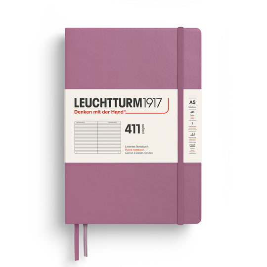 Leuchtturm1917 411 Hard Cover Notebook - Dusty Rose  - A5 - Ruled - 411 Pages