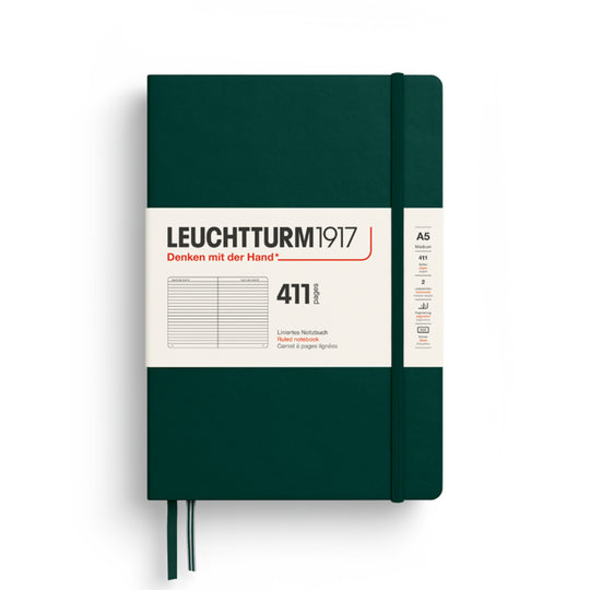 Leuchtturm1917 411 Hard Cover Notebook - Forest Green - A5 - Ruled