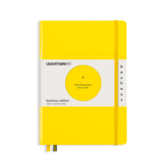 Leuchtturm1917 Bauhaus Edition Hard Cover Notebook - Lemon  - A5 - Dotted