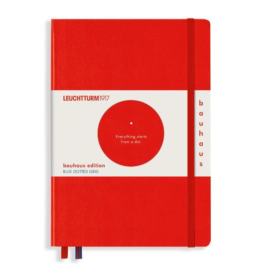 Leuchtturm1917 Bauhaus Edition Hard Cover Notebook - Red - A5 - Dotted