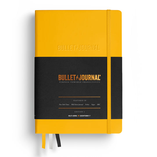 Leuchtturm1917 Bullet Journal Edition 2 Hard Cover Notebook - Yellow - A5 - Dotted - 206 Pages