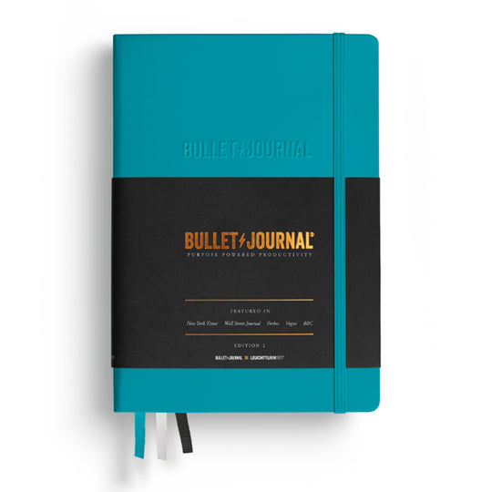 Leuchtturm1917 Bullet Journal Edition Hard Cover Notebook - Turquoise - A5 - Dotted