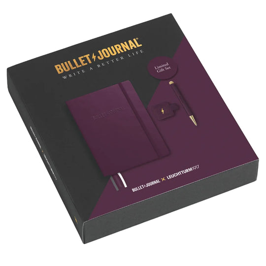 Leuchtturm1917 Bullet Journal Limited Edition Gift Set - Purple Ball Pen with A5 Purple Notebook & Pen Loop