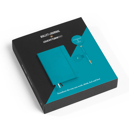 Leuchtturm1917 Bullet Journal Limited Edition Gift Set - Turquoise Ball Pen with A5 Turquoise Notebook & Pen Loop