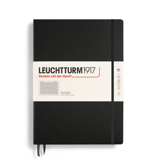 Leuchtturm1917 Classic Hard Cover Master Notebook - Black - A4+ - Squared - 235 Pages