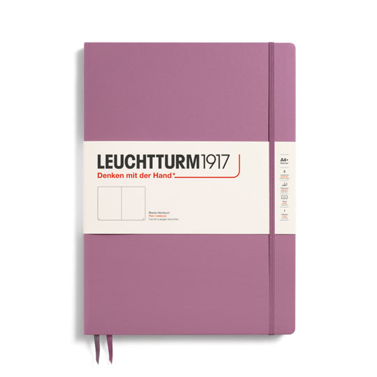 Leuchtturm1917 Classic Hard Cover Master Slim Notebook - Dusty Rose - A4+ - Ruled