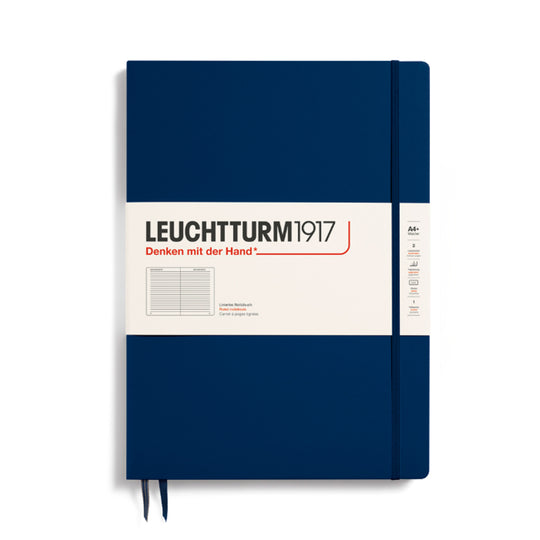 Leuchtturm1917 Classic Hard Cover Master Slim Notebook - Navy - A4+ - Ruled