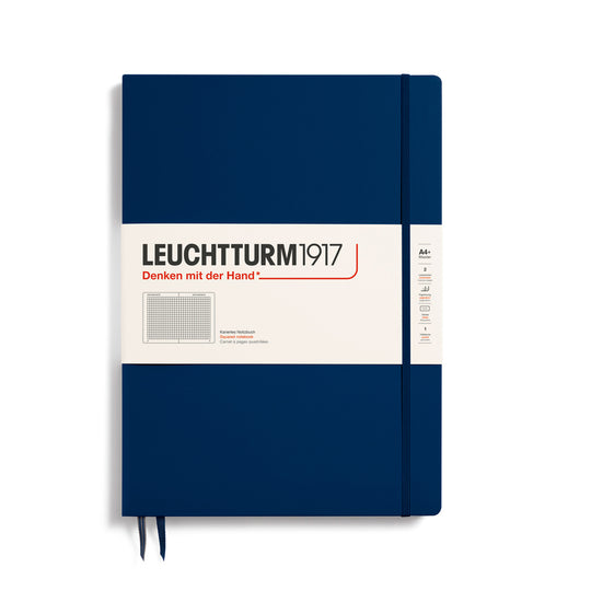 Leuchtturm1917 Classic Hard Cover Master Slim Notebook - Navy - A4+ - Squared - 123 Pages