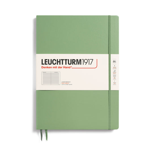 Leuchtturm1917 Classic Hard Cover Master Slim Notebook - Sage - A4+ - Ruled