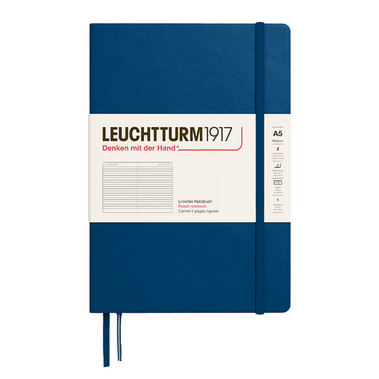 Leuchtturm1917 Classic Hard Cover Notebook - Indigo - A5 - Ruled