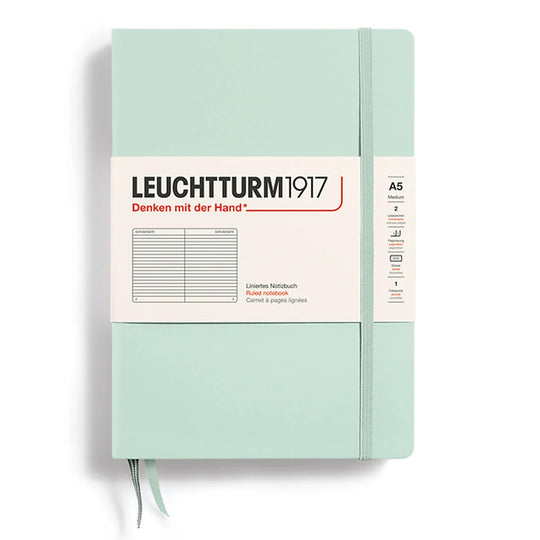 Leuchtturm1917 Classic Hard Cover Notebook - Mint Green  - A5 - Ruled - 251 Pages
