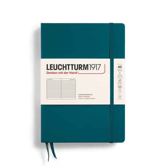 Leuchtturm1917 Classic Hard Cover Notebook - Pacific Green  - A5 - Ruled - 251 Pages