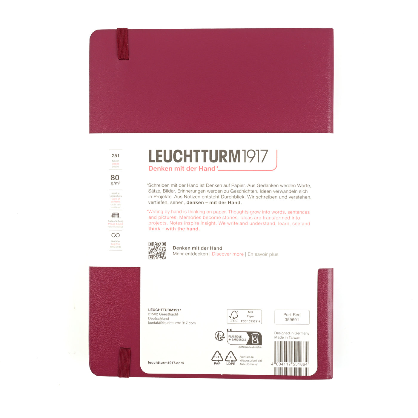Buy Leuchtturm Port Red Notebook | Leuchtturm A5 Notebook | Makoba