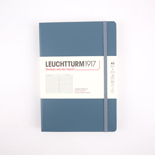 Leuchtturm1917 Classic Hard Cover Notebook - Stone Blue - A5 - Ruled