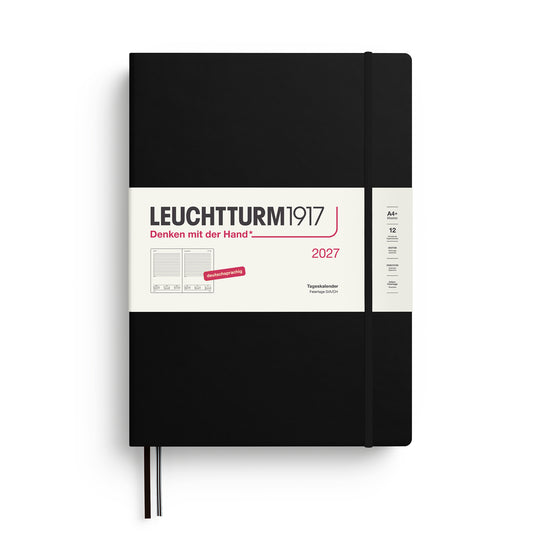 Leuchtturm1917 Daily Planner 2027 - Hard Cover - Black - A4+