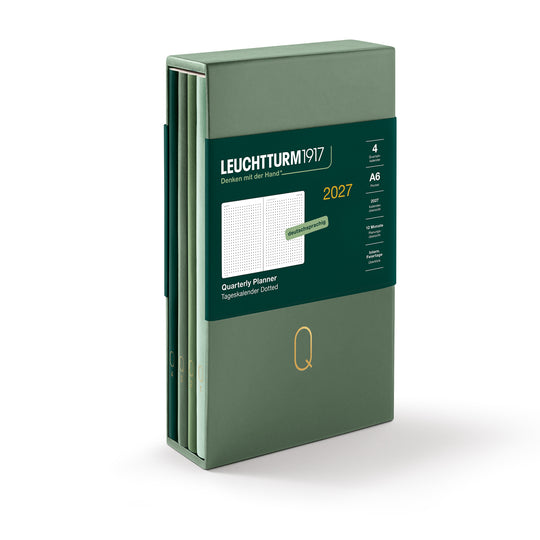 Leuchtturm1917 Quarterly Planner 2027 - Flex Cover - Set of 4 - Shades Of Green - A6 - Dotted