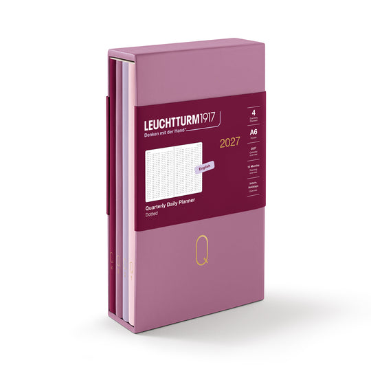 Leuchtturm1917 Quarterly Planner 2027 - Flex Cover - Set of 4 - Shades Of Rose - A6 - Dotted