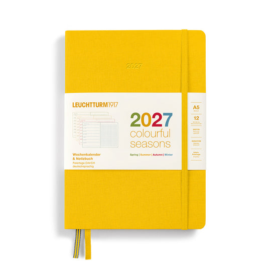 Leuchtturm1917 Weekly Planner & Notebook 2027 - Hard Cover - Colourful Seasons - Summer - A5 - Dotted