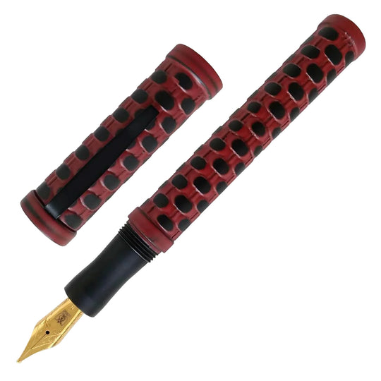 Lotus Chatai Fountain Pen, Red Black - Jowo Steel Nib