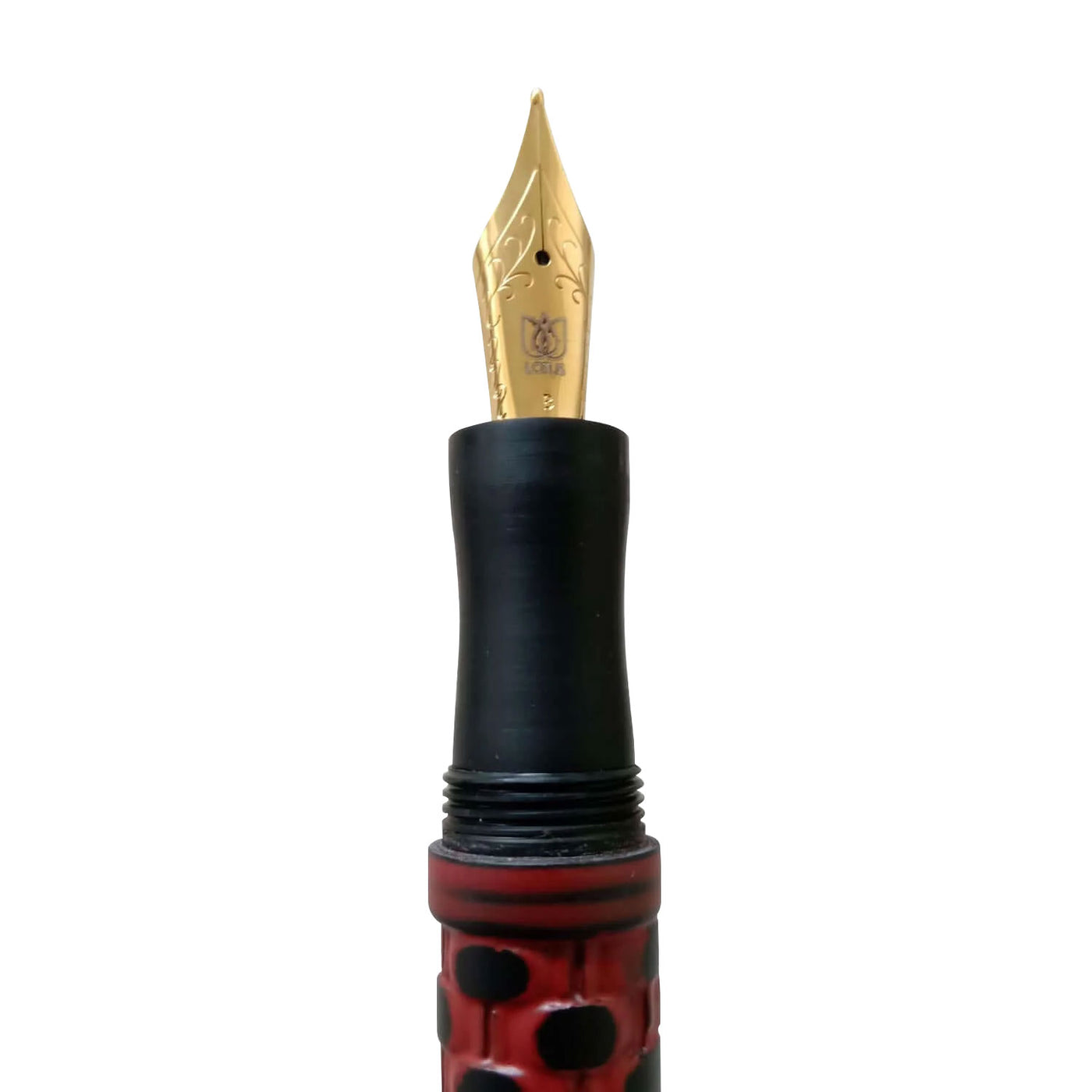 Lotus Chatai Fountain Pen, Red Black - Jowo Steel Nib