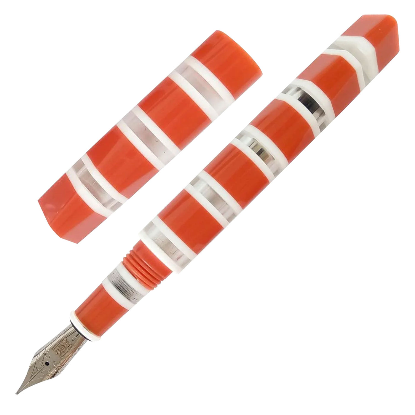 Lotus Corundum Fountain Pen Liner Orange Jowo Steel Nib 1