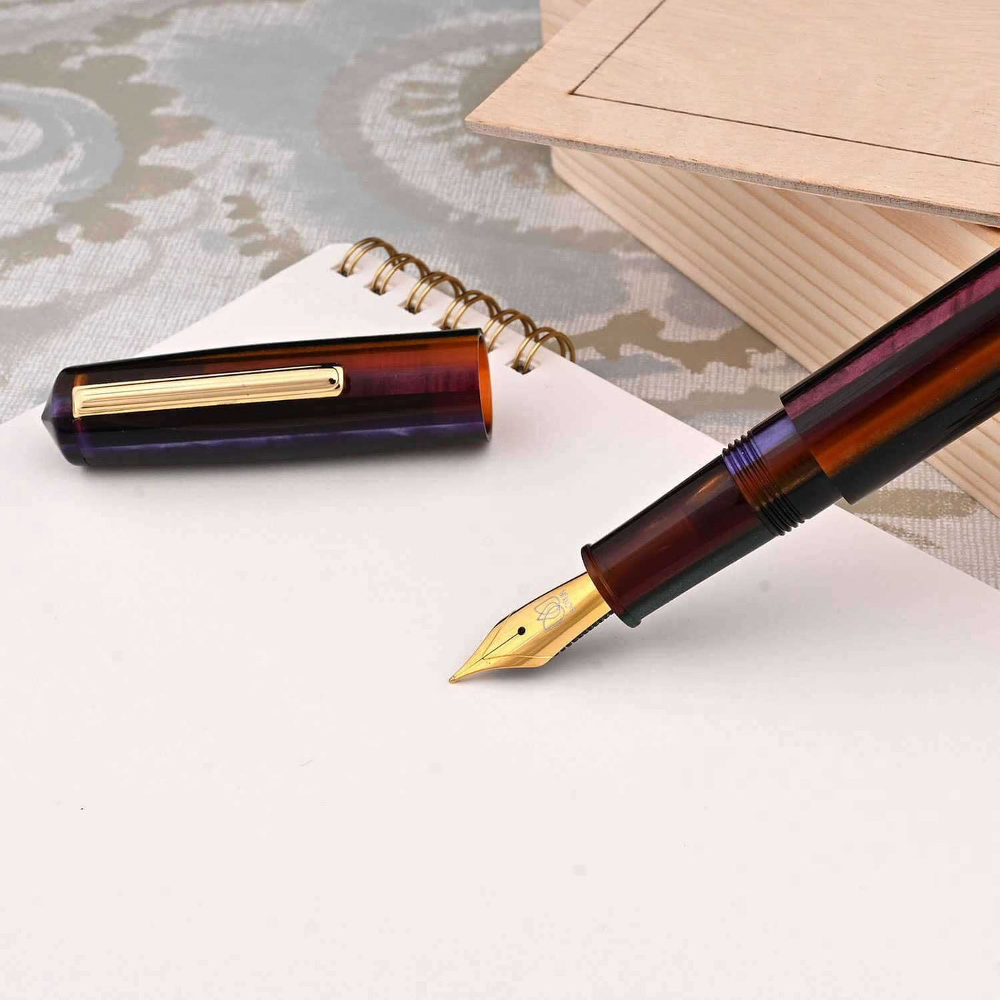 Lotus Saral Halos Special Edition Fountain Pen Carmine Steel Nib 3