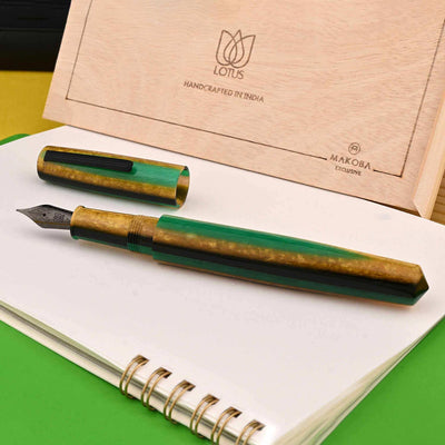 Lotus Saral Halos Special Edition Fountain Pen Chartreuse Steel Nib 2