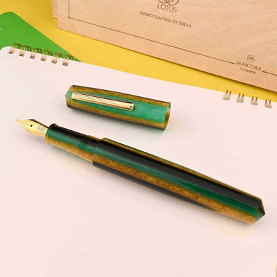Lotus Saral Halos Special Edition Fountain Pen Chartreuse Steel Nib 3