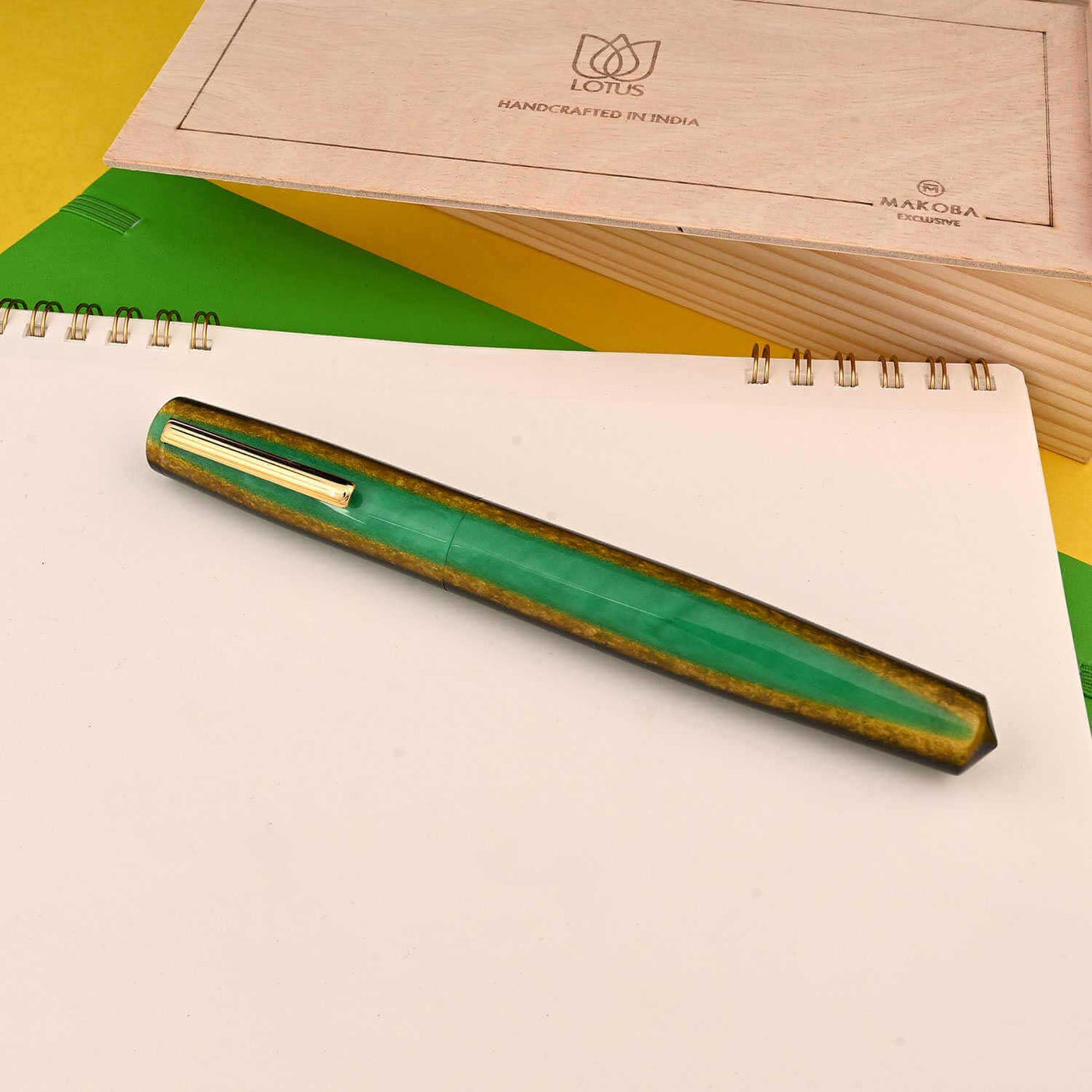 Lotus Saral Halos Special Edition Fountain Pen Chartreuse Steel Nib 6