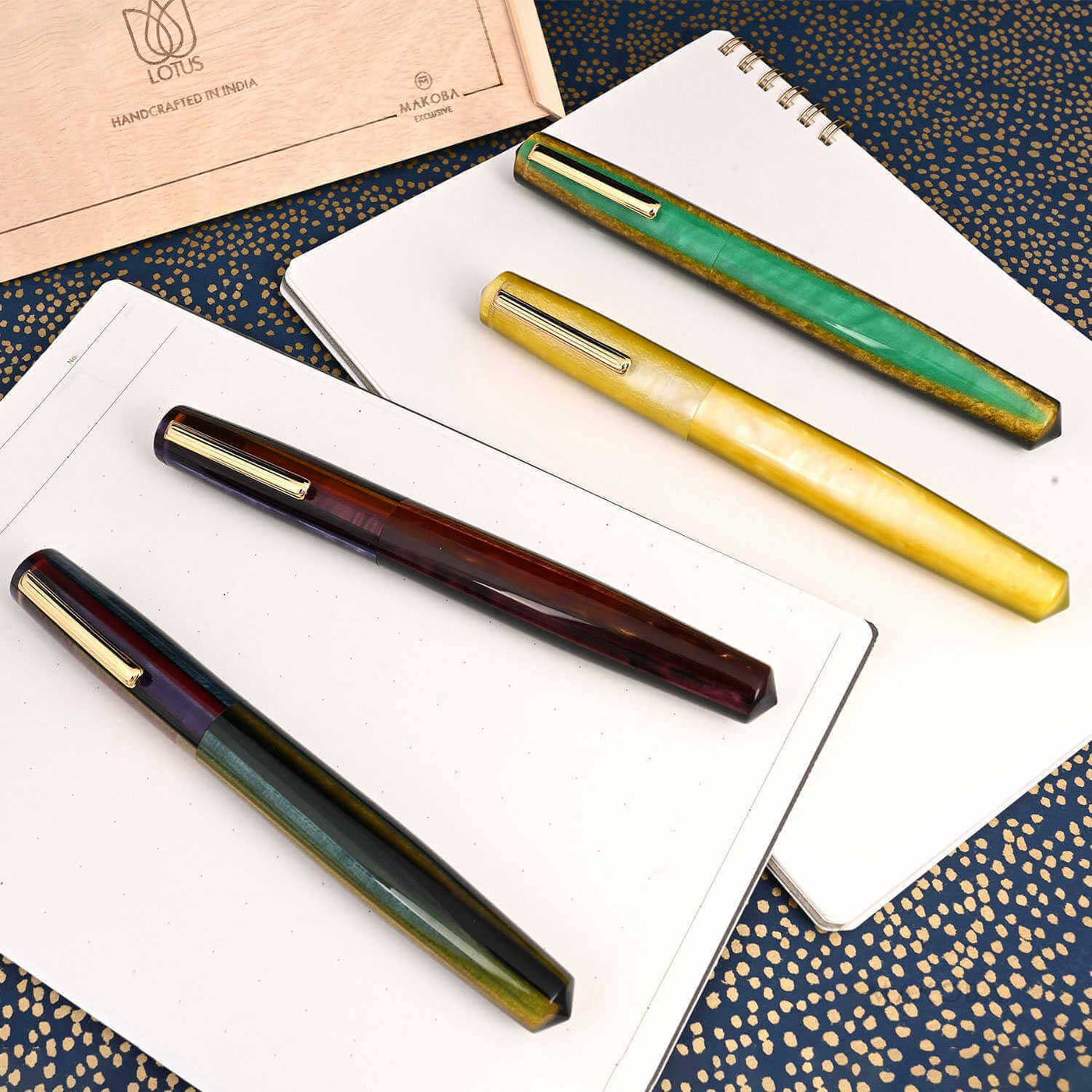 Lotus Saral Halos Special Edition Fountain Pen Chartreuse Steel Nib 9
